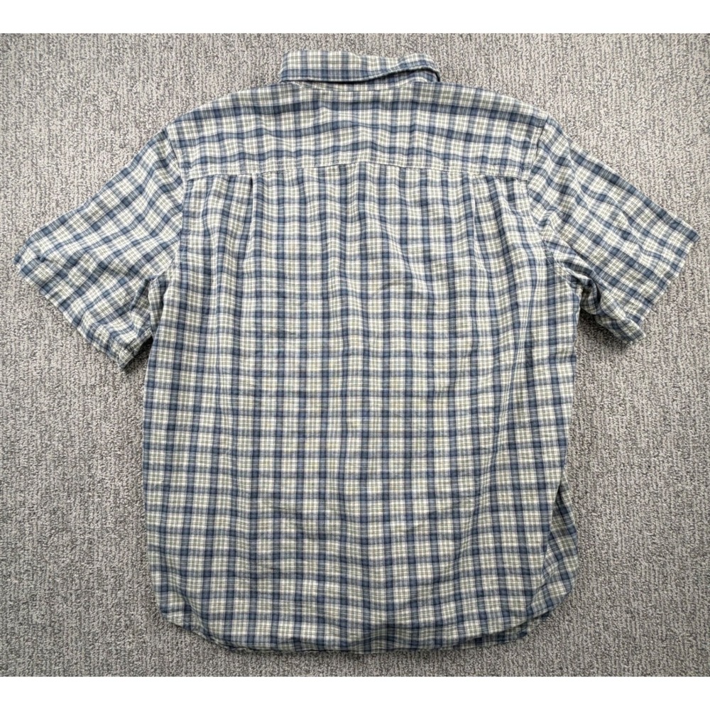 VTG Carhartt Button Down Shirt Mens 2XL Blue Plaid Short Sleeve Relaxed Fit - Picture 6 of 8